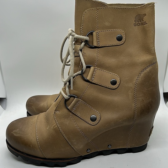 Sorel Joan of Arctic Alpine Ash Lace Up Wedge Boots Shoes **Size 9**🌸🌸 - Picture 4 of 8